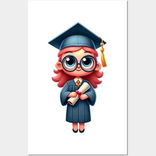 Cute Girl Graduation Posters and Art